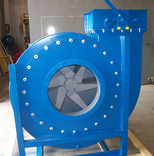 Industrial Exhauster Radial Open Centrifugal Industrial Fan with Damper Blue Paint